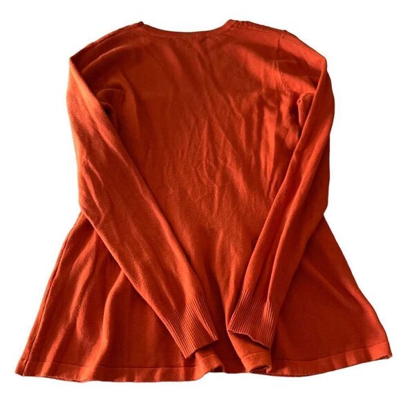 Vila Milano Womens Sweater Small Orange Long Sleeve Crew Neck Solid Wool Blend - Picture 3 of 10